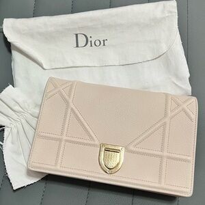 Dior Diorama Nude Pink/Champagne LGHW Wallet on Chain